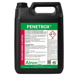Alron Penetrox desinfektionsmedel. Mögelsanering och Oxidationsmedel. Produkt desinfektionsmedel Penetrox