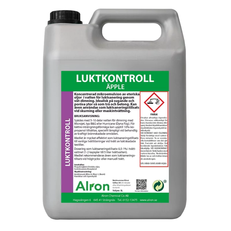 Alron Odor Control Apple. La máscara del producto huele a humedad