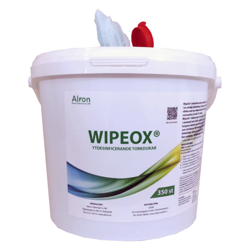 Alron WipeOx Mögelsanering. Oxidationsmedel. Produkt ytdesinficerande torrduk. WipeOx
