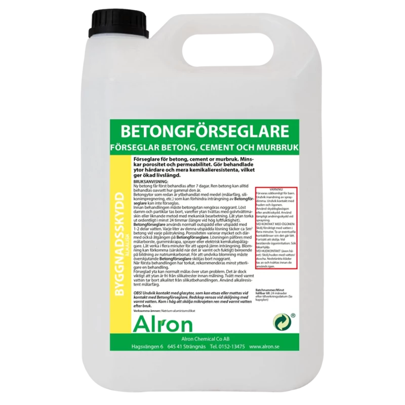 Agente especial Sellador de concreto Alron. Agente basado en silicato