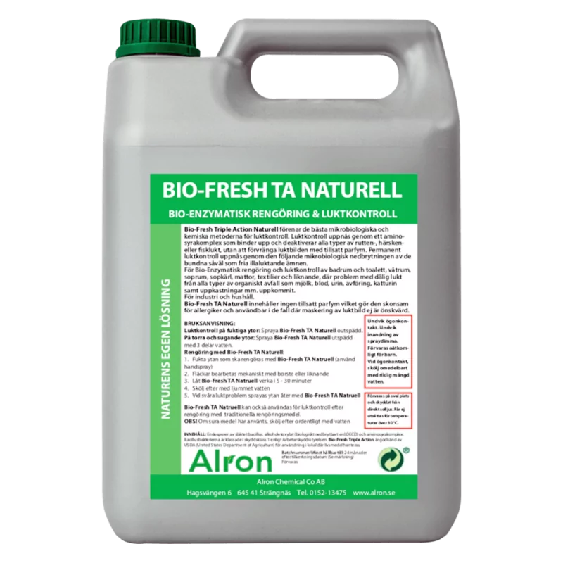 Alron BioFresh TripleAction Natural Microbiological Agents. Product means unscented